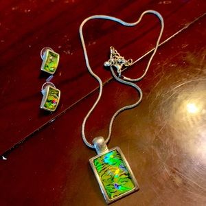 Necklace and earring set. Jewelry marked KC